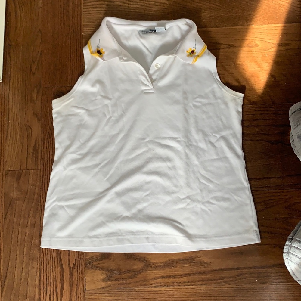 White collared tank top